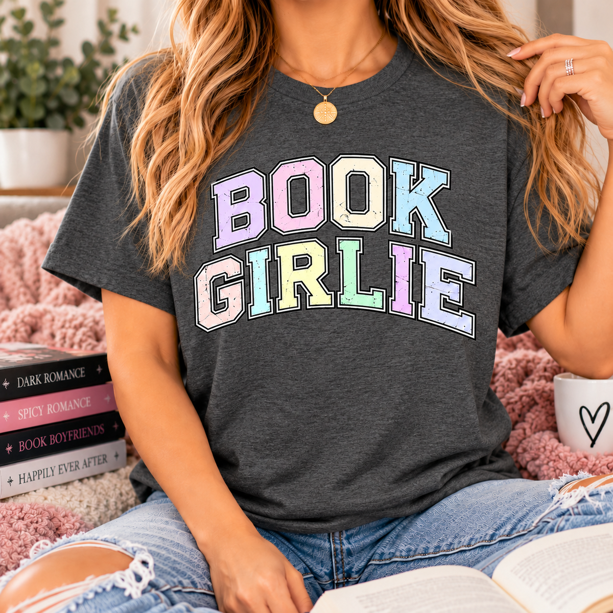 Bookie Girlie | Book Lover Graphic T-Shirt | Funny Book Buying Tee