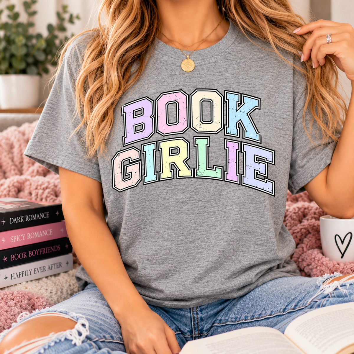 Bookie Girlie | Book Lover Graphic T-Shirt | Funny Book Buying Tee