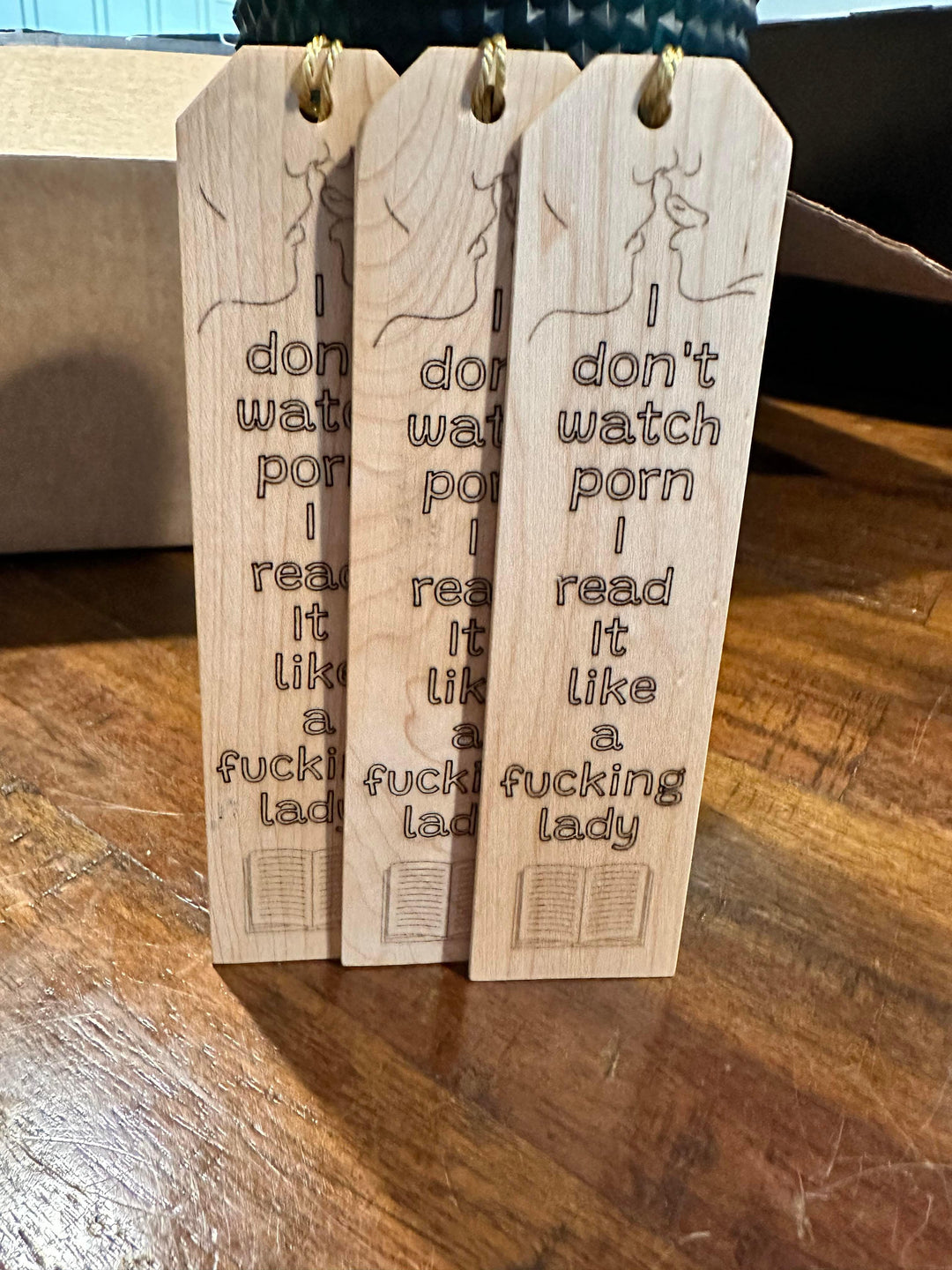 I Don't Watch P*rn Wooden Bookmark - Beck Romance Books