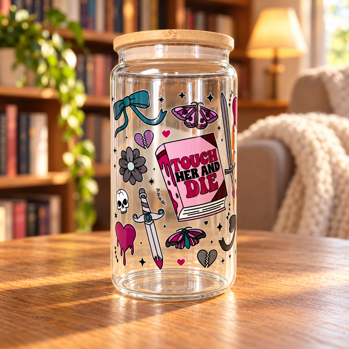 Bookish Romance Trope Cup – Clear Tumbler for Book Lovers