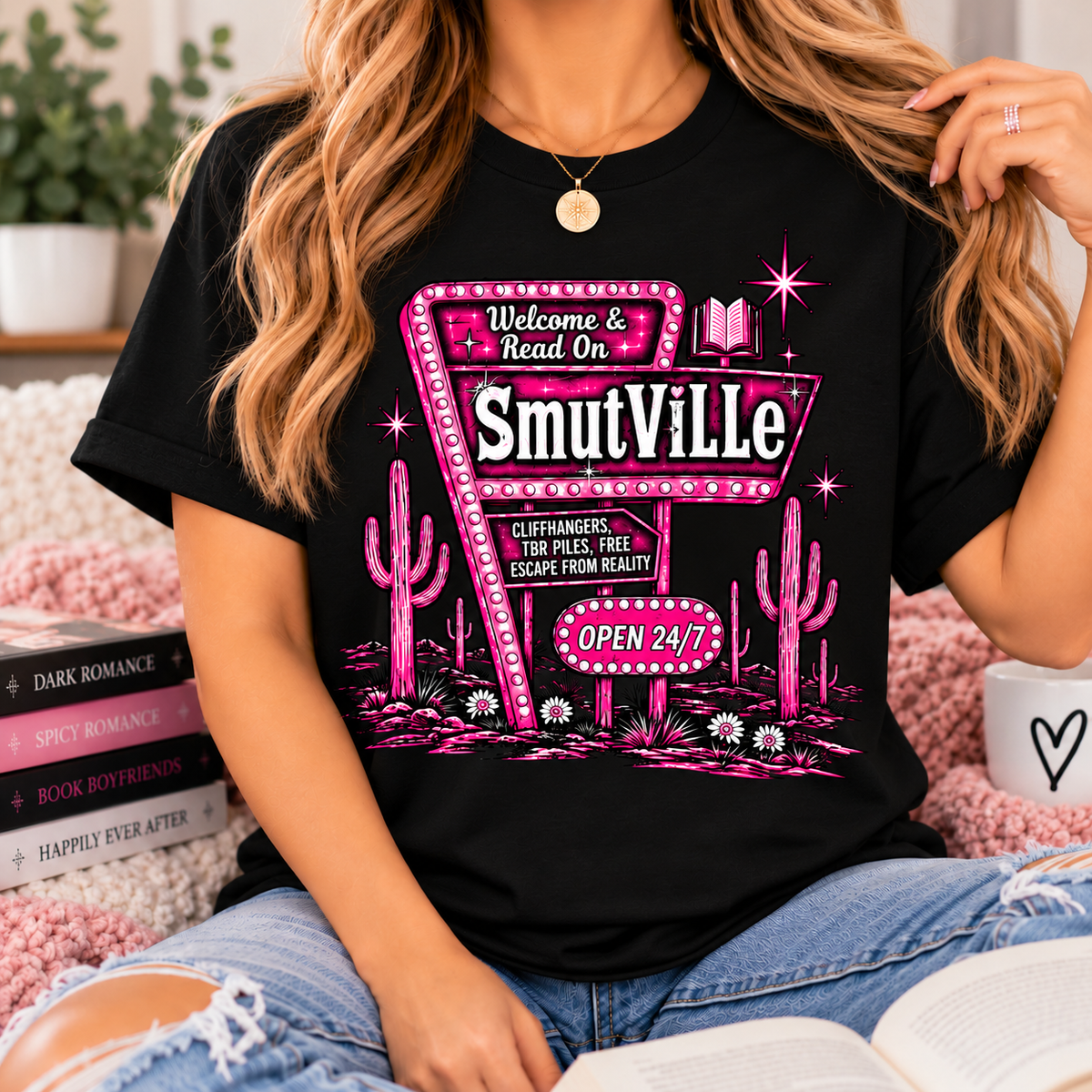 Smutville | Book Lover Graphic T-Shirt | Funny Book Buying Tee
