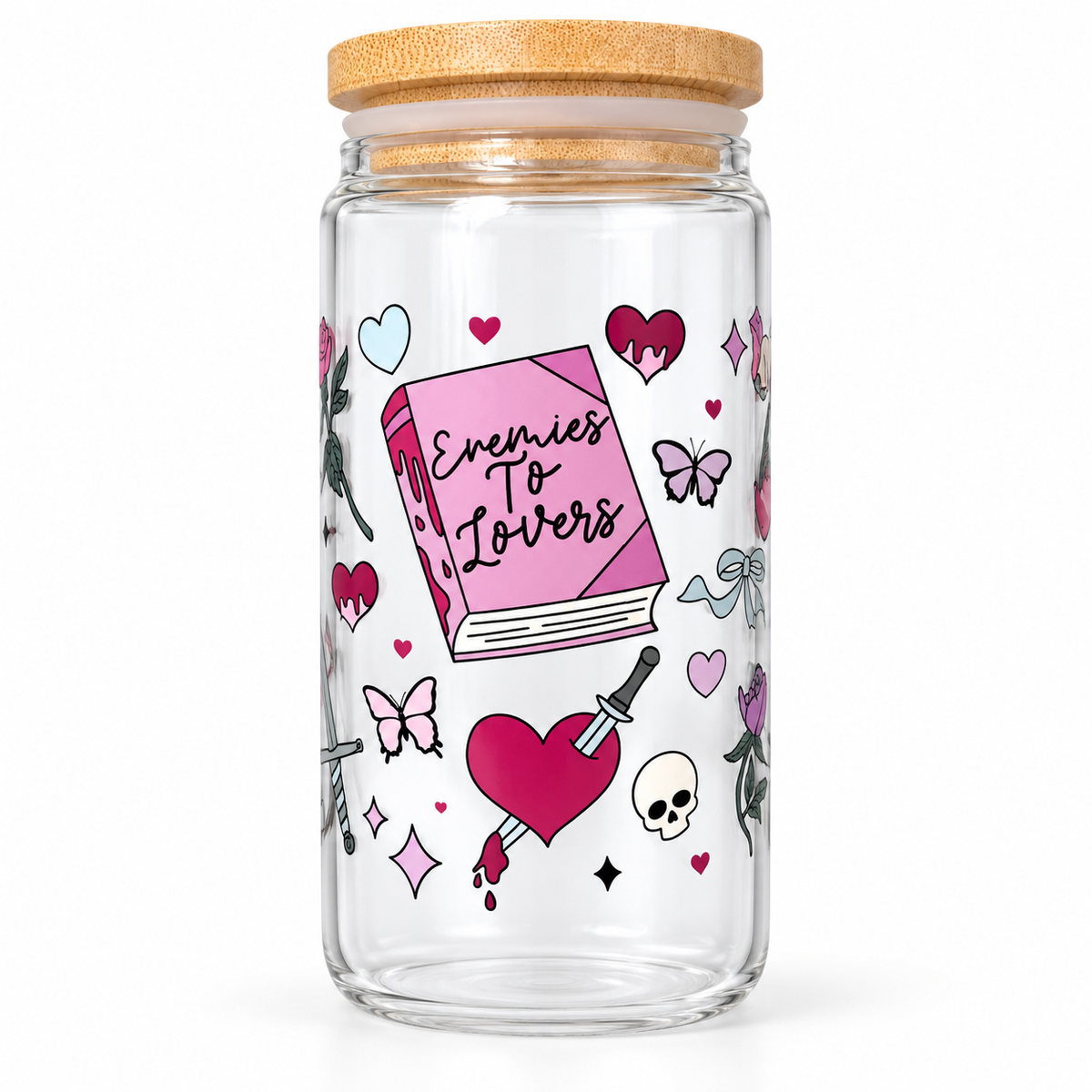 Bookish Romance Trope Cup – Clear Tumbler for Book Lovers