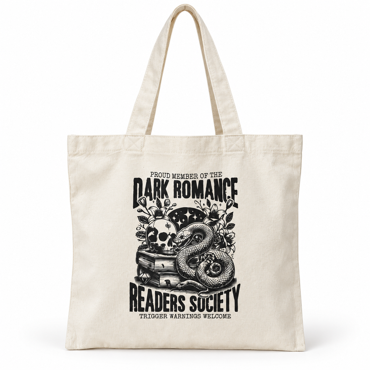 Bookish Canvas Tote Bag – Romance Reader Book Bag, Multiple Designs