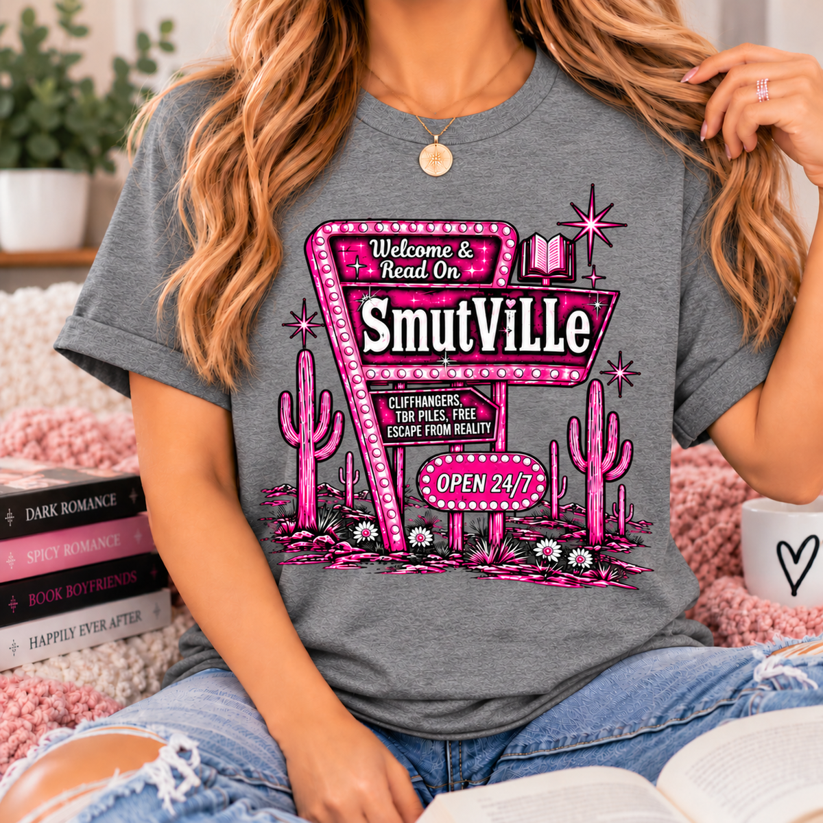 Smutville | Book Lover Graphic T-Shirt | Funny Book Buying Tee